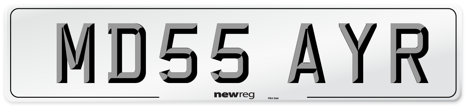 MD55 AYR Number Plate from New Reg